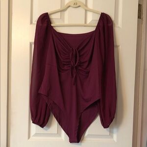 Plum Burgundy Long Sleeve Bodysuit